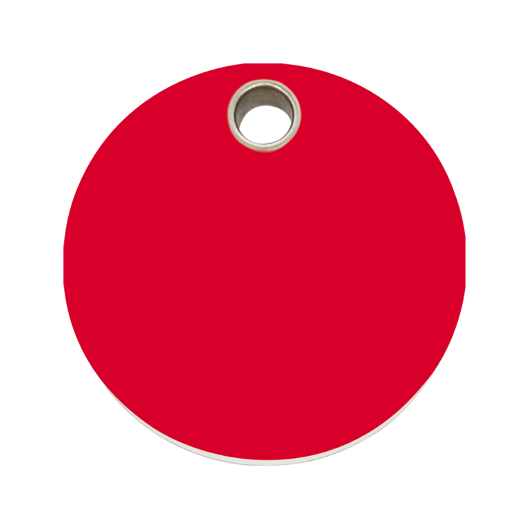 Vue avant - Médaille personnalisée pour chien Red Dingo - Plastique plat rouge - Size L
