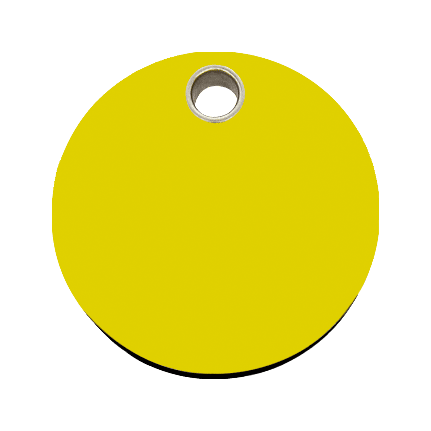 Vue avant - Médaille personnalisable pour chien - Red Dingo - Plastique plat jaune - Size L