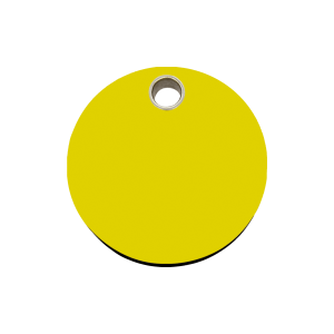 Yellow Circle Dog ID Tag Medium