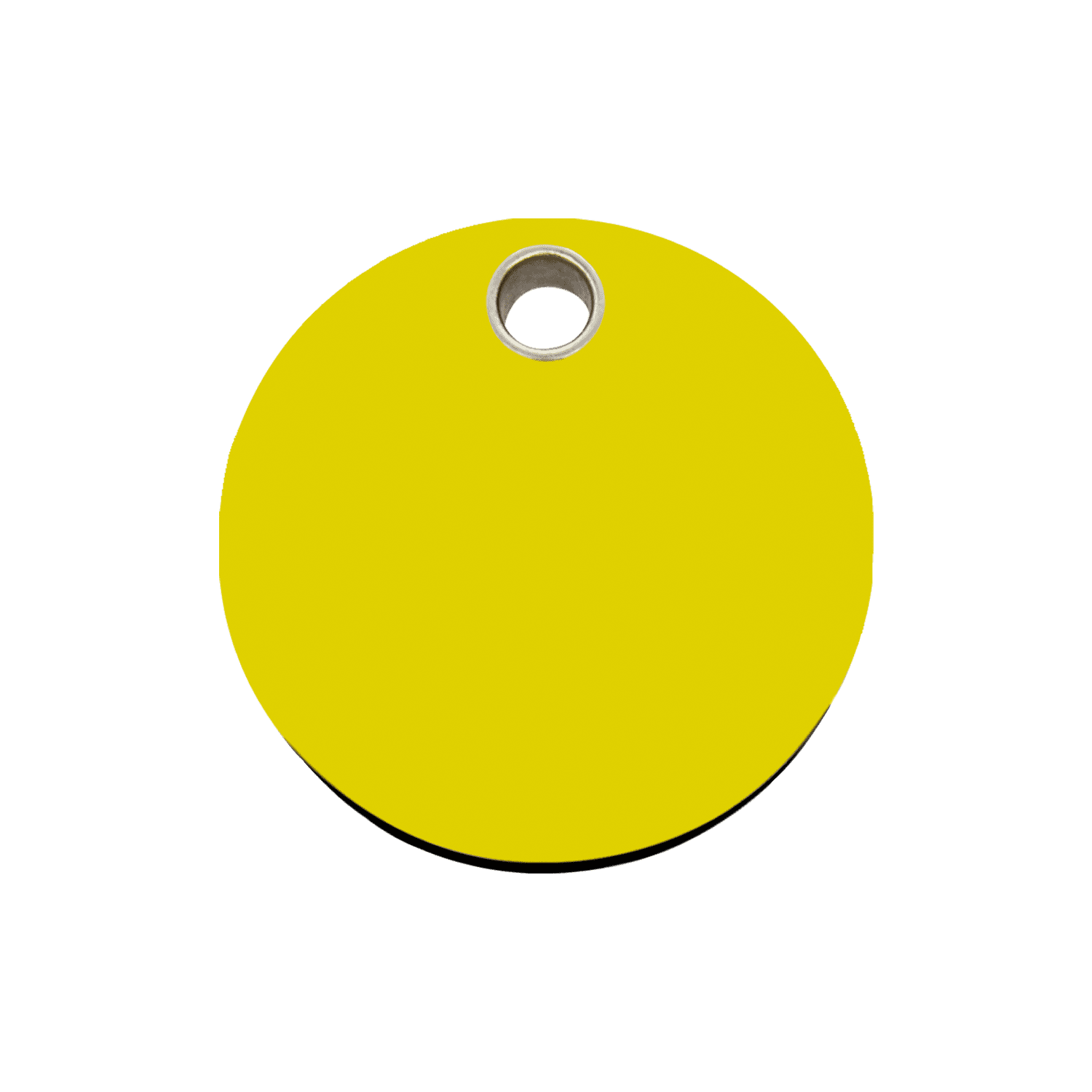 Vue avant - Médaille personnalisable pour chien - Red Dingo - Plastique plat jaune - Size M