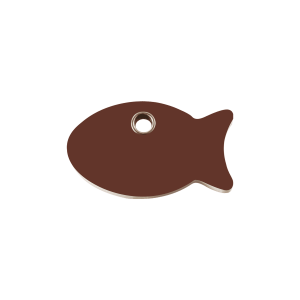 Brown Fish Cat ID Tag Small