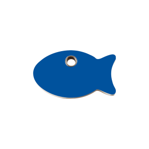 Dark Blue Fish Cat ID Tag Small