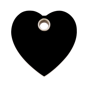 Black Heart Dog ID Tag Large