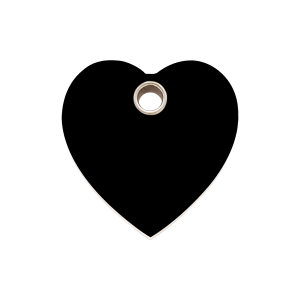 Black Heart Dog ID Tag Medium