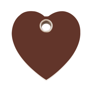 Brown Heart Dog ID Tag Large