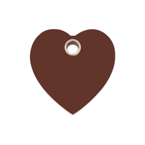 Brown Heart Dog ID Tag Medium