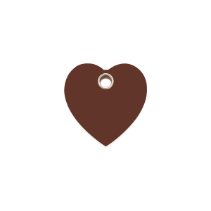 Brown Heart Cat ID Tag Small
