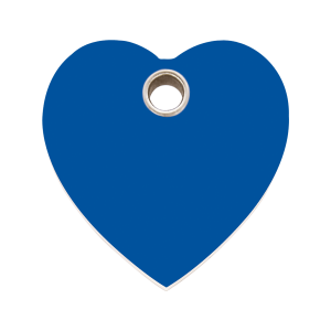 Dark Blue Heart Dog ID Tag Large