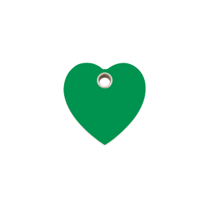 Green Heart Cat or Small Dog ID Tag Small