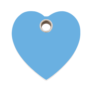 Light Blue Heart Dog ID Tag Large