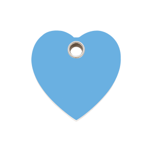 Light Blue Heart Dog ID Tag Medium