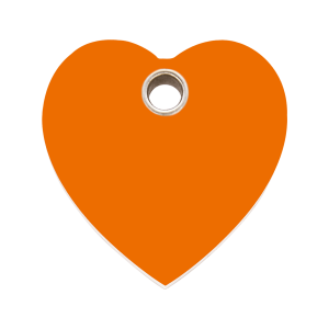 Orange Heart Dog ID Tag Large