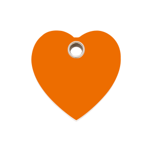 Orange Heart Dog ID Tag Medium