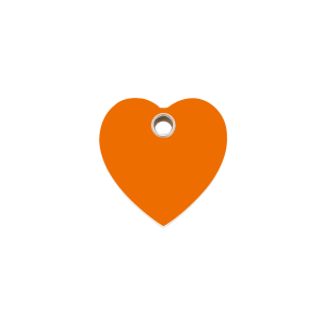 Orange Heart Cat ID Tag Small