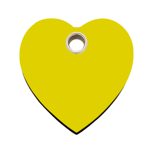 Yellow Heart Dog ID Tag Large