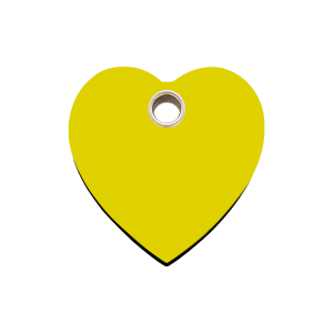 Yellow Heart Dog ID Tag Medium