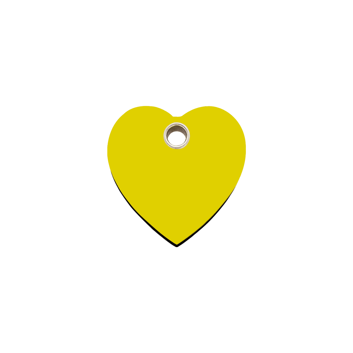 Vue avant - Médaille personnalisable pour chat ou petit chien - Red Dingo - Cœur jaune - Size S