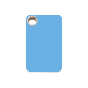 Light Blue Rectangle Dog ID Tag Medium