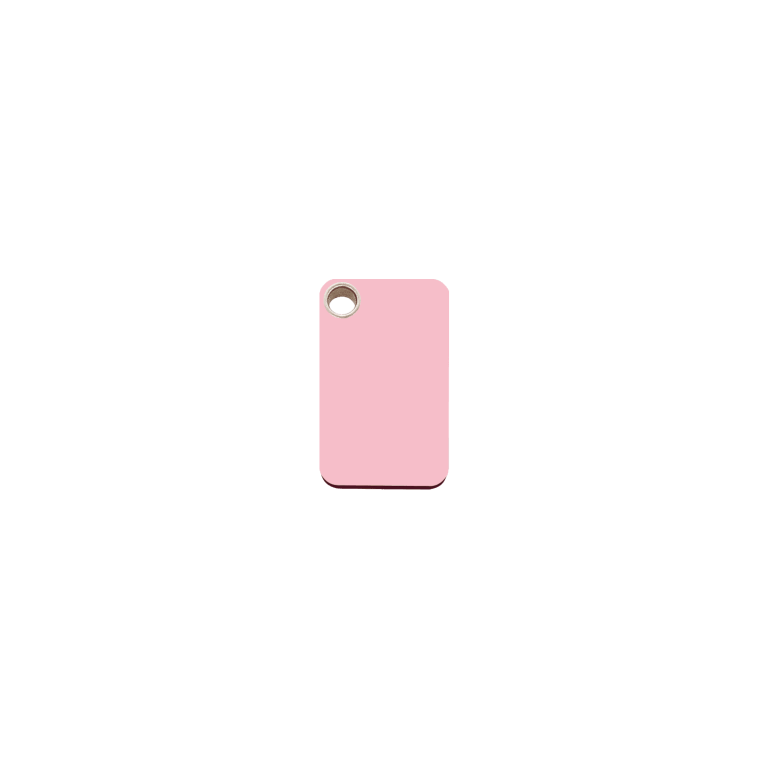 Vue avant - Médaille personnalisable pour chat Red Dingo rose en plastique plat - Size S
