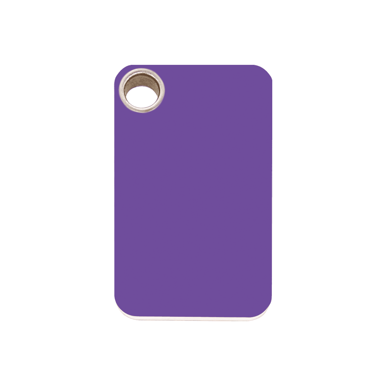 Vue avant - Médaille personnalisée pour chien Red Dingo violet plastique plat - Size M - 04-RT-PU-ME