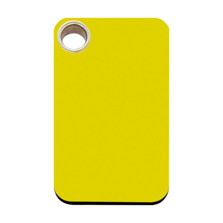 Vue avant - Médaille personnalisable pour chien - Red Dingo Jaune L - 04-RT-YE-LG