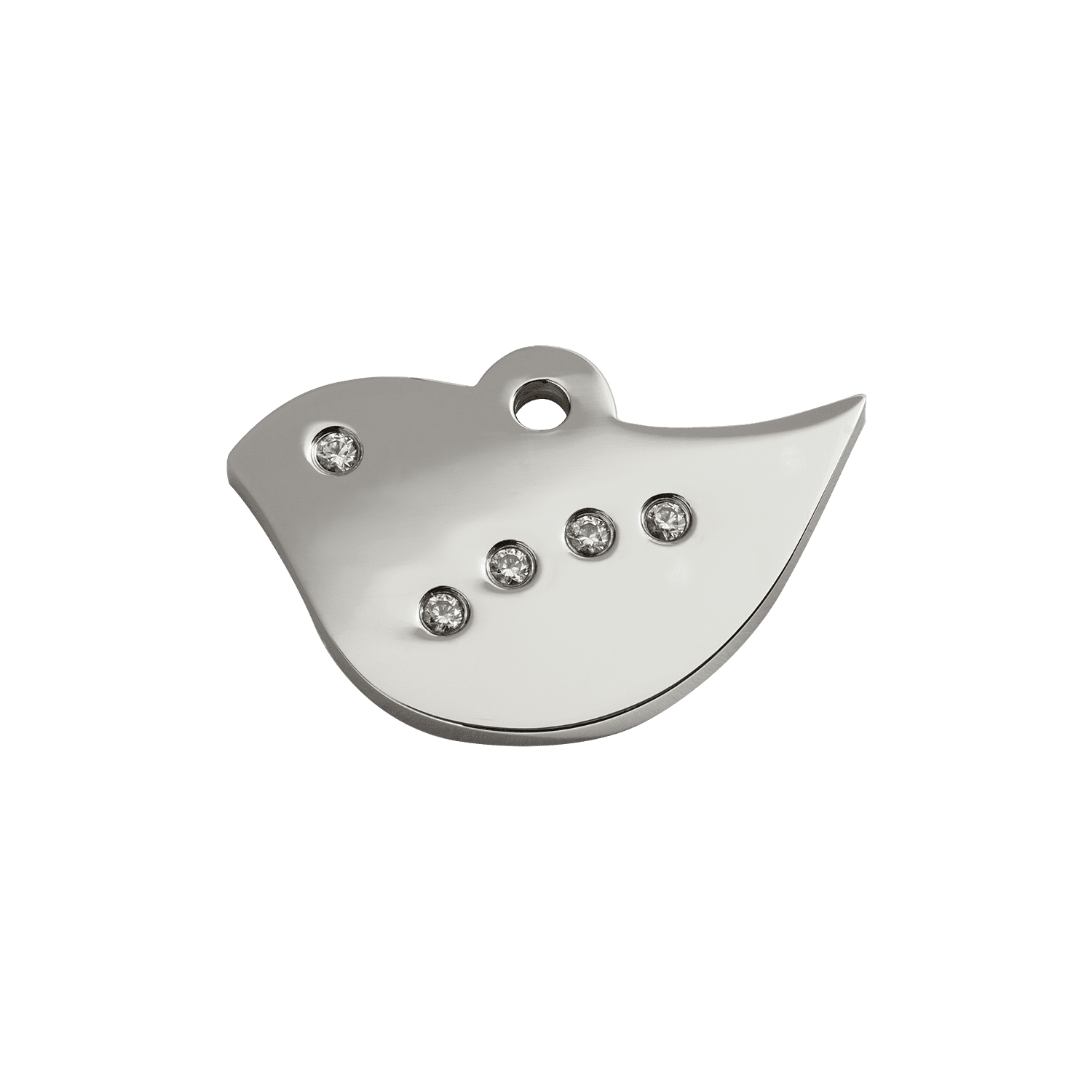 Vue avant - Médaille personnalisable Red Dingo Swarovski Diamantée pour chat - Oiseau - Size S