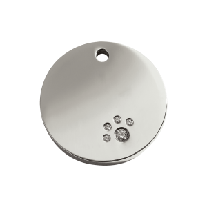 Circle Dog ID Tag Medium with Swarovski Crystals