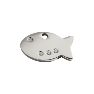 Small Fish Cat ID Tag with Swarovski Crystals