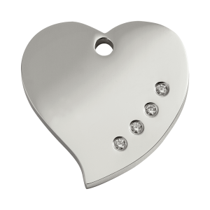 Large Swarovski Heart Dog ID Tag