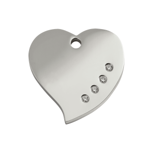 Heart Dog ID Tag Medium with Swarovski Crystals