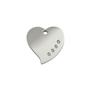 Small Heart Cat ID Tag with Swarovski Crystals