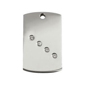 Medium Rectangle Dog ID Tag with Swarovski Crystals