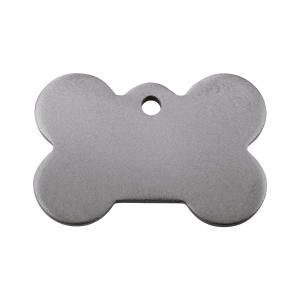 Bone Dog ID Tag Medium Flat Titanium
