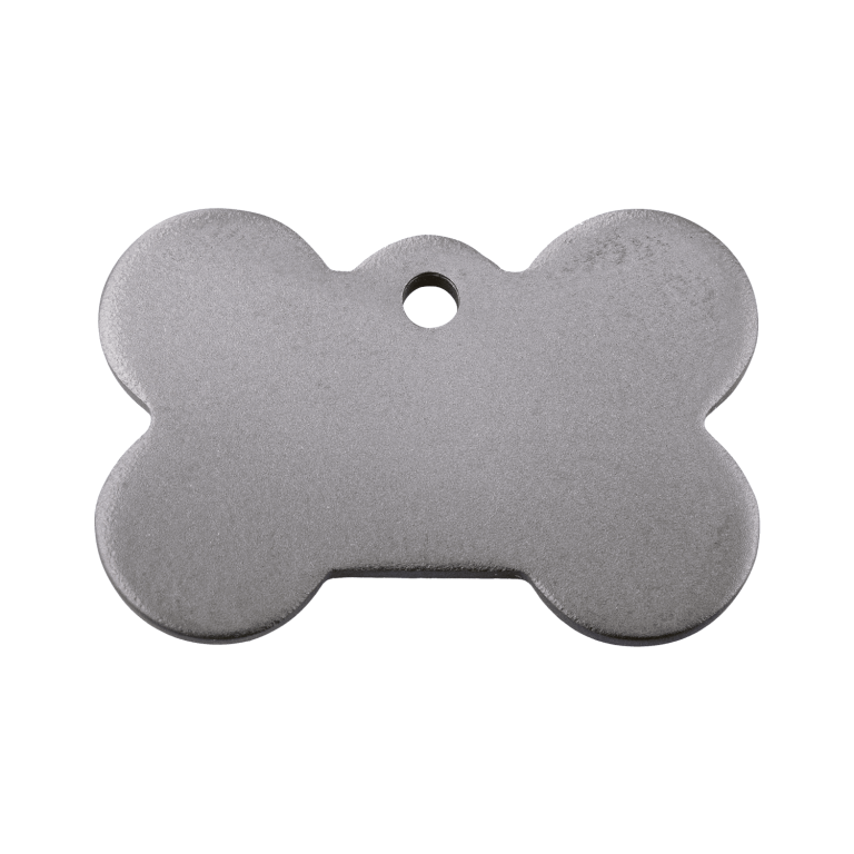 Vue avant - Médaille personnalisable Red Dingo Titane plat Os pour chien ou chat - Size M - Réf. 0T-BN-ZZ-ME