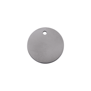 Small Flat Titanium Circle Cat ID Tag