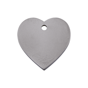 Heart Dog ID Tag Medium Flat Titanium