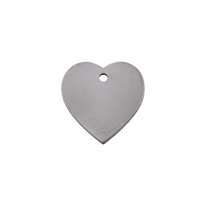 Small Heart Cat ID Tag in Flat Titanium