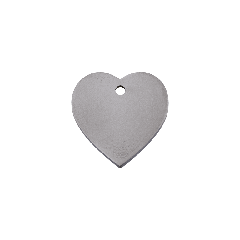 Vue avant - Médaille personnalisable pour chat Red Dingo Titane plat cœur - Size S - Référence : 0T-HT-ZZ-SM