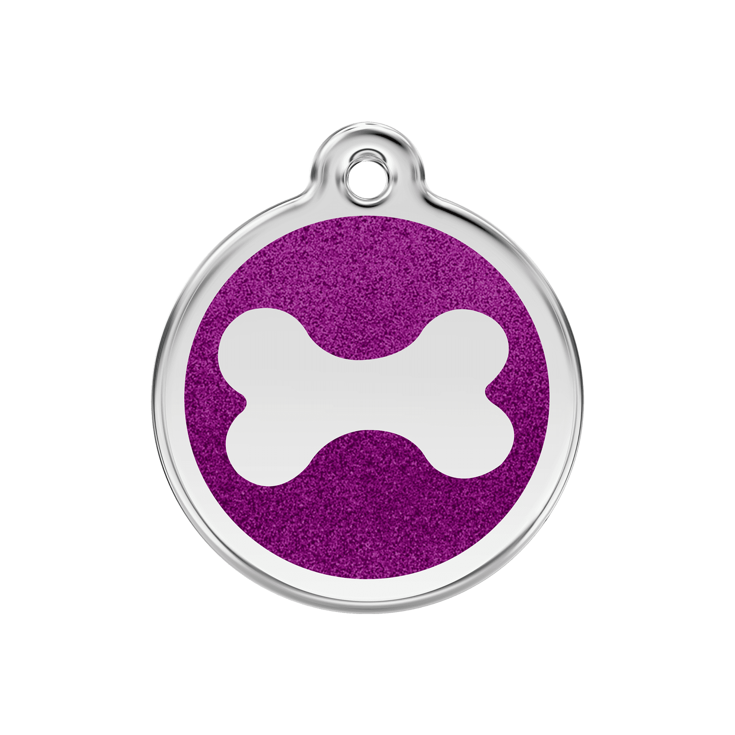 Vue avant - Médaille personnalisable Red Dingo Émail pailleté violet - Size M 30.00mm