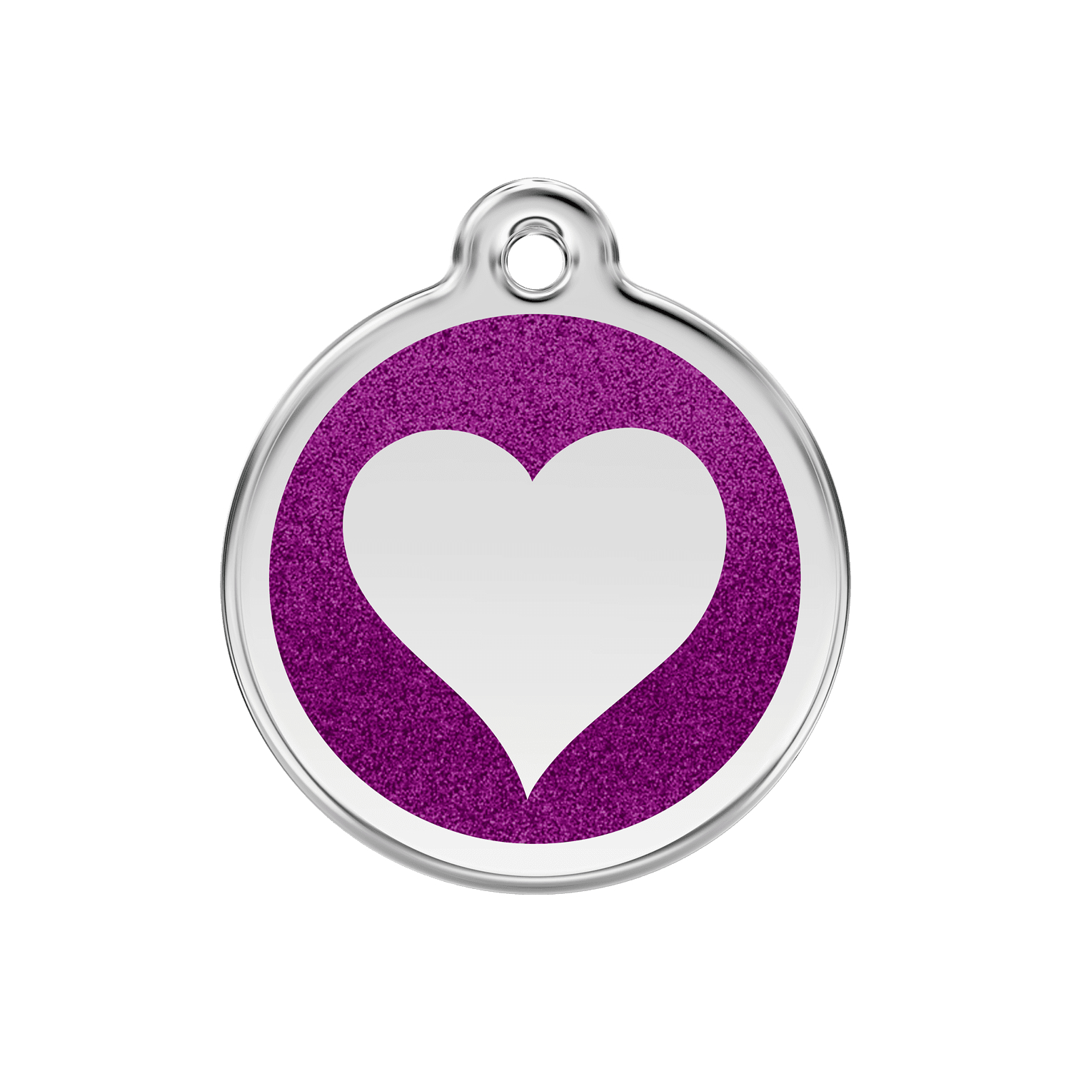 Vue avant - Médaille personnalisée pour chien Red Dingo Émail pailleté violet - Size M