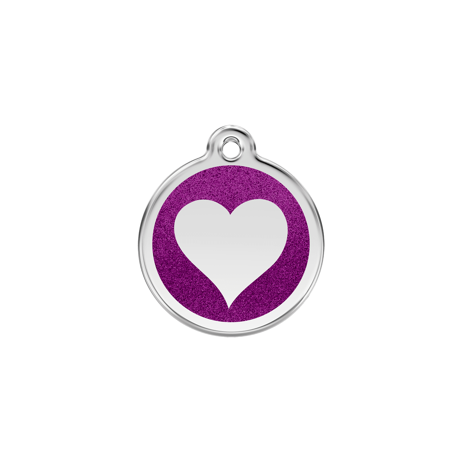 Vue avant - Médaille personnalisable Red Dingo Émail pailleté violet - Size S pour chien/chat