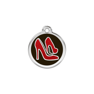 Black Glitter Red Shoe Cat ID Tag Small