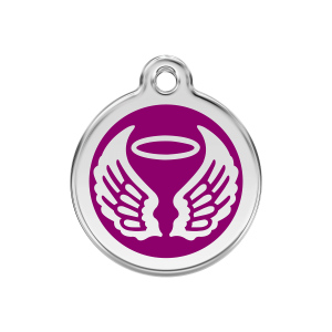 Purple Angel Wings Dog ID Tag Medium