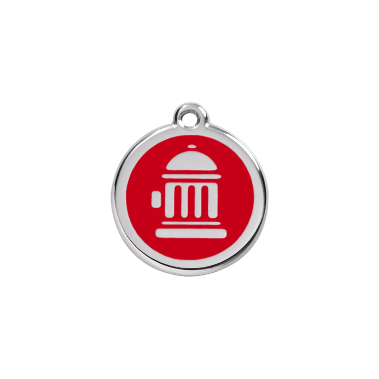 Vue avant - Médaille personnalisée pour chien/chat Red Dingo Émail/Acier inoxydable Bouche d'incendie Rouge S 20.00 7G