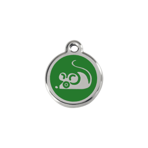 Green Mouse Cat ID Tag Small
