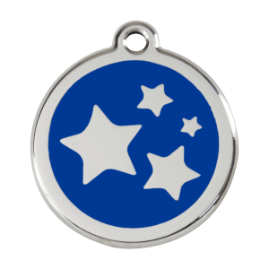 Dark Blue Star Dog ID Tag Large