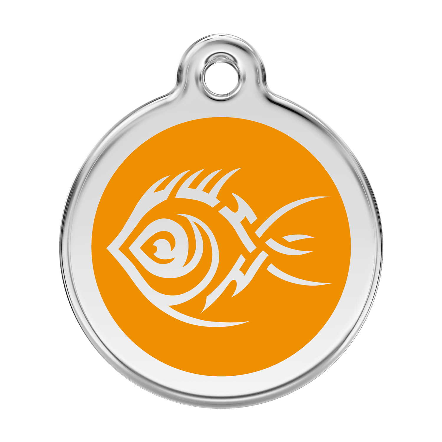 Vue avant - Médaille personnalisée pour chien Red Dingo Poisson tribal Orange - Size L