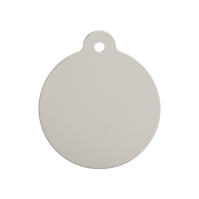 Vue arrière - Médaille personnalisée pour chien Red Dingo Couronne Bleu foncé 30mm