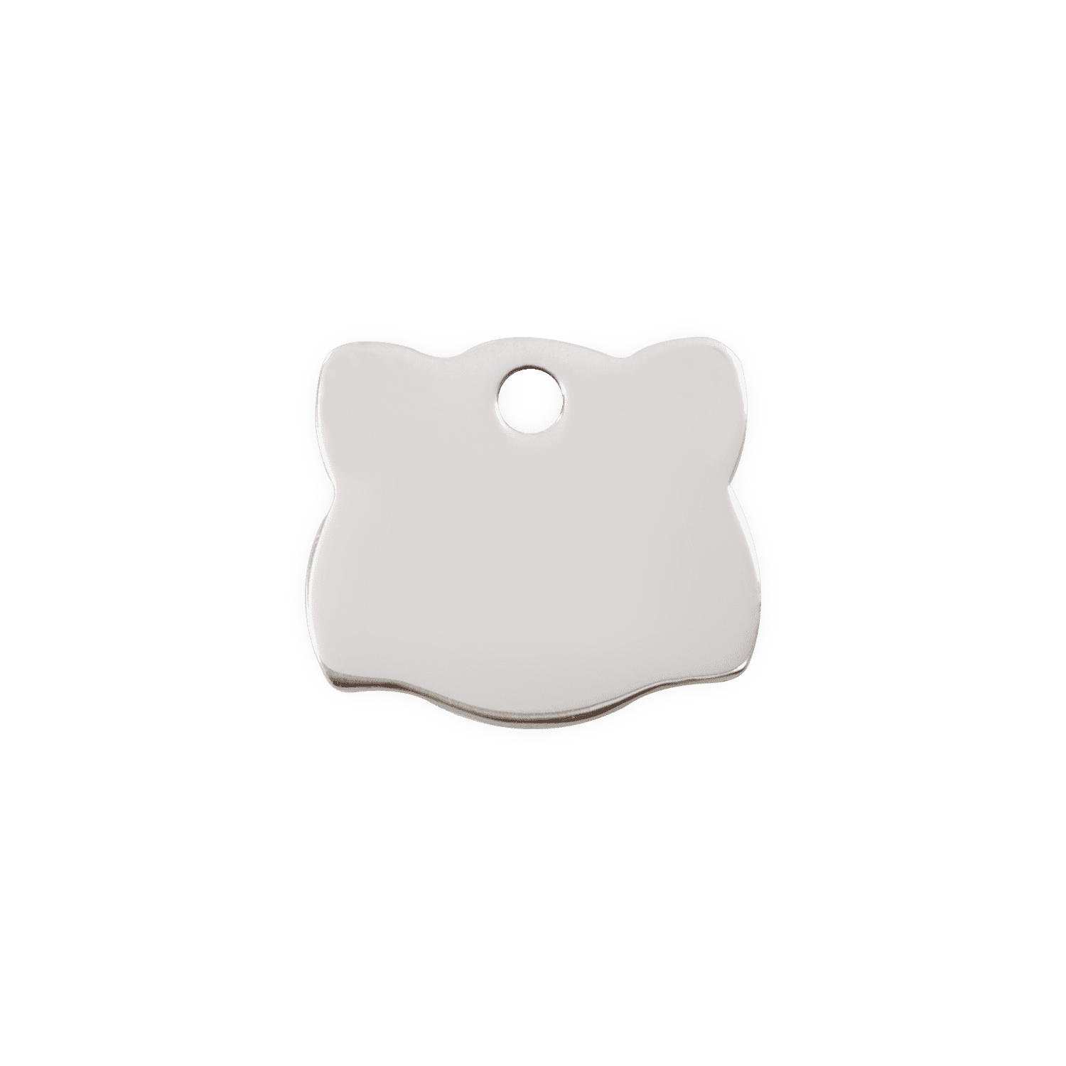 Vue arrière - Médaille personnalisée pour chat Red Dingo - Plat en acier inoxydable - Tête de chat - Size S