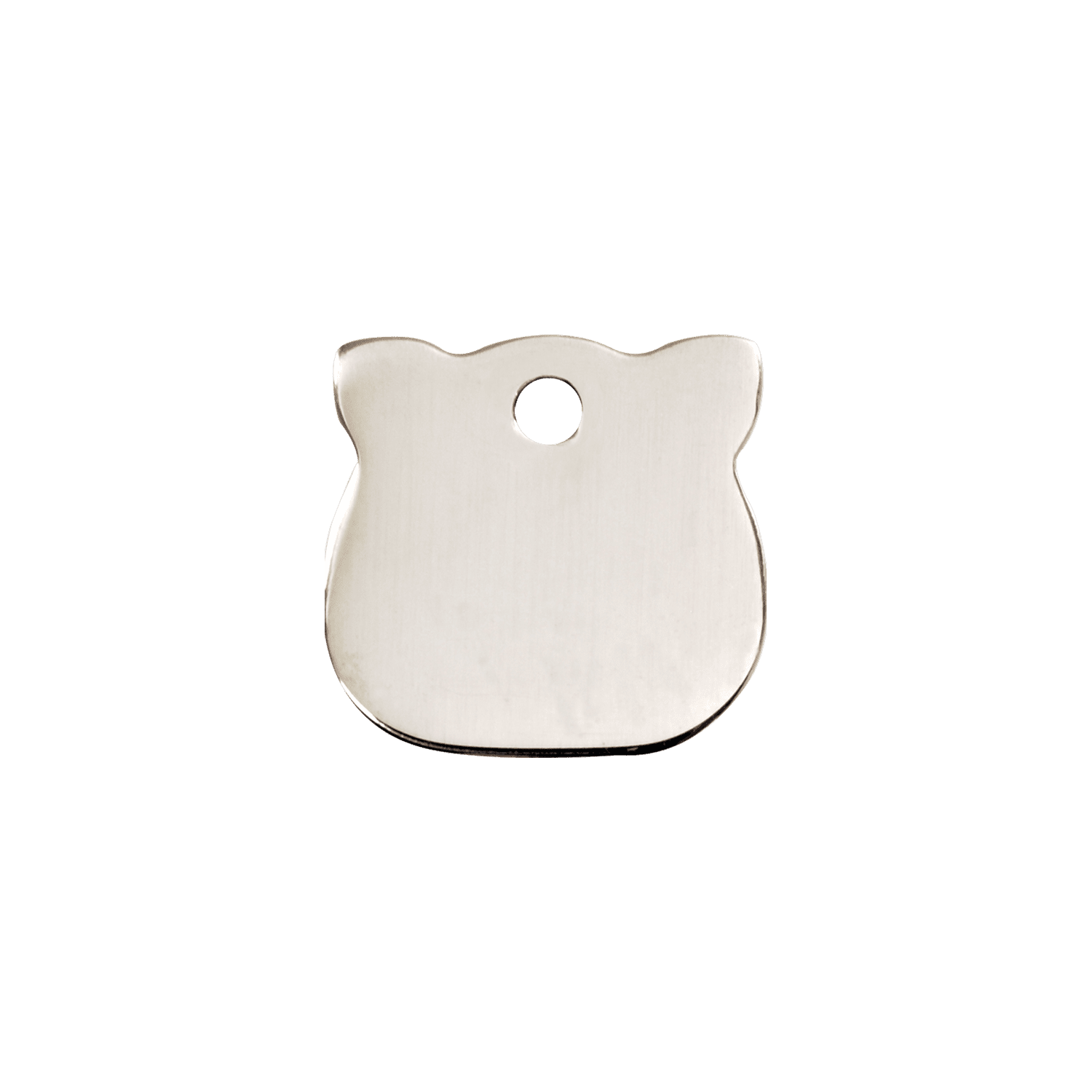 Vue arrière - Médaille personnalisée pour chat Red Dingo - Plat en acier inoxydable - Tête de chat - Size S